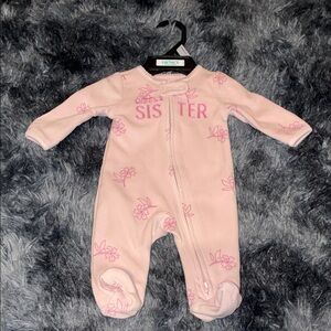 Carter's Pink 'Little Sister' Floral Footie